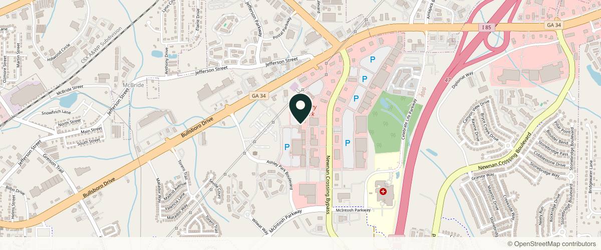Map showing the exact location of Newnan Dermatology at 354 Newnan Crossing Bypass #205, Newnan, GA 30265