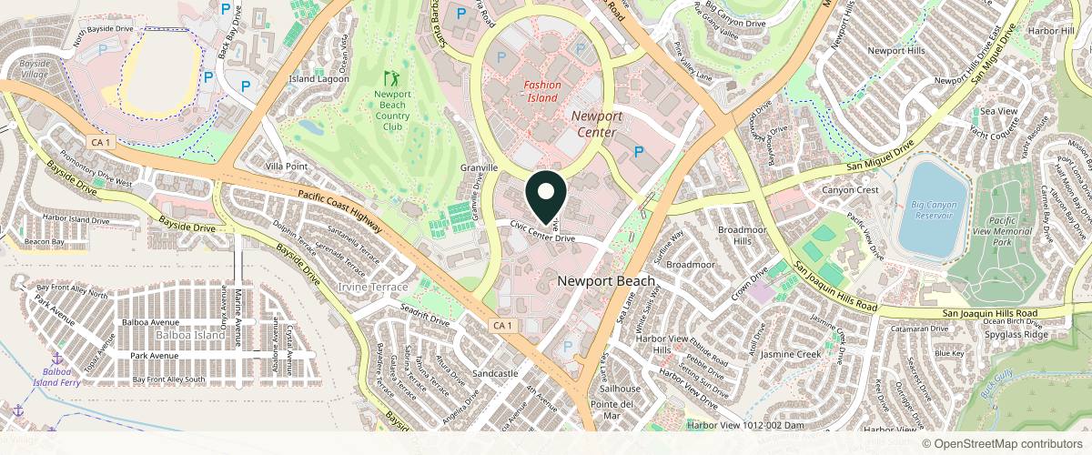 Map showing the exact location of Newport Cove Dermatology + Aesthetics at 180 Newport Center Dr #270, Newport Beach, CA 92660, USA