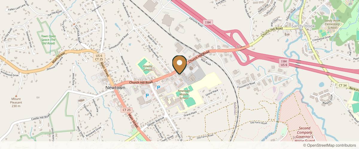 Map showing the exact location of Newtown MediSpa at 34 Church Hill Rd #3, Newtown, CT 06470, USA