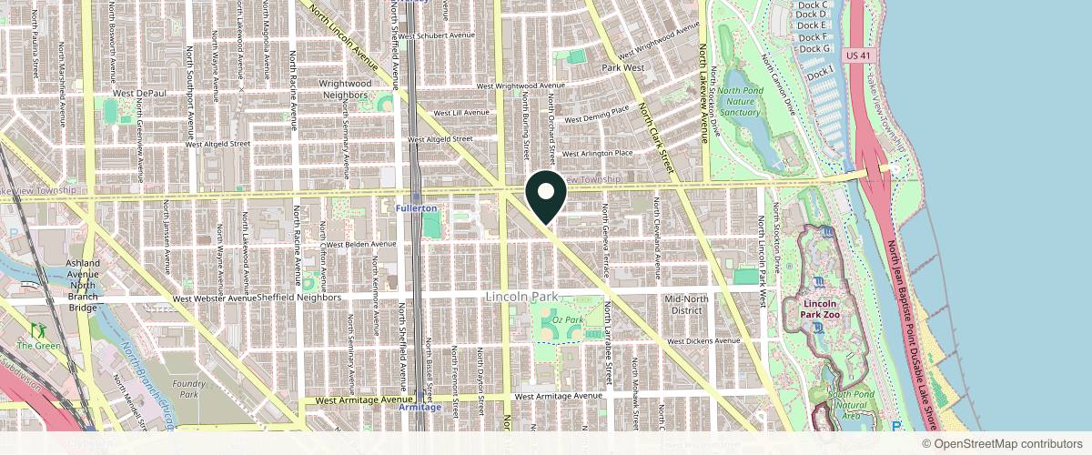 Map showing the exact location of Next Health Lincoln Park - Chicago at 2313 N Lincoln Ave, Chicago, IL 60614, USA