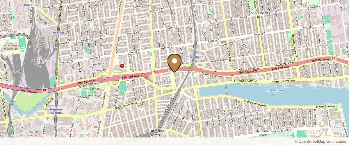 Map showing the exact location of Next Level Aesthetics - Brooklyn Med Spa | Facials | Microneedling | Body Contouring | Injectables | Laser | Hair Restoration at 3190 Shore Pkwy Ground Fl, Brooklyn, NY 11235, USA