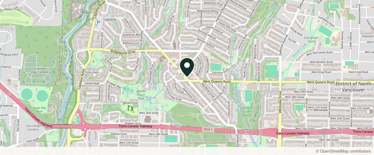 Map showing the exact location of NexxMD at 3034 Edgemont Blvd, North Vancouver, BC V7R 2N4, Canada