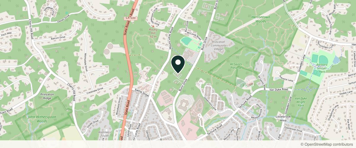 Map showing the exact location of Nicole Schrader, MD, FACS at 256 Bunn Dr Ste A, Princeton, NJ 08540, USA