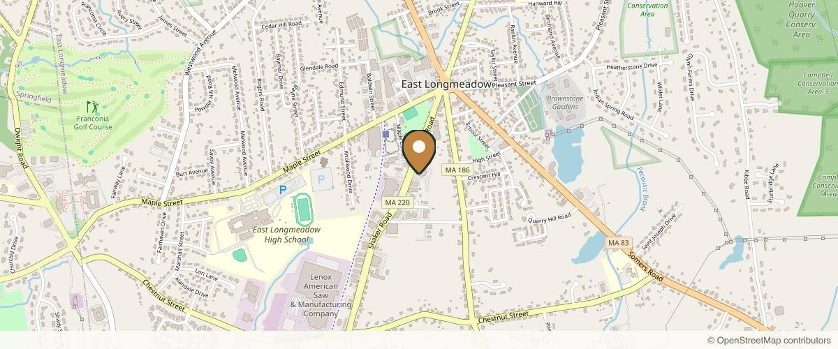 Map showing the exact location of NidaMedspa at 98 Shaker Rd, East Longmeadow, MA 01028, USA