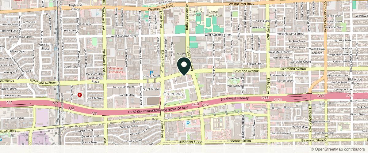 Map showing the exact location of Nigro Dermatology Group at 3411 Richmond Ave Ste 110, Houston, TX 77046