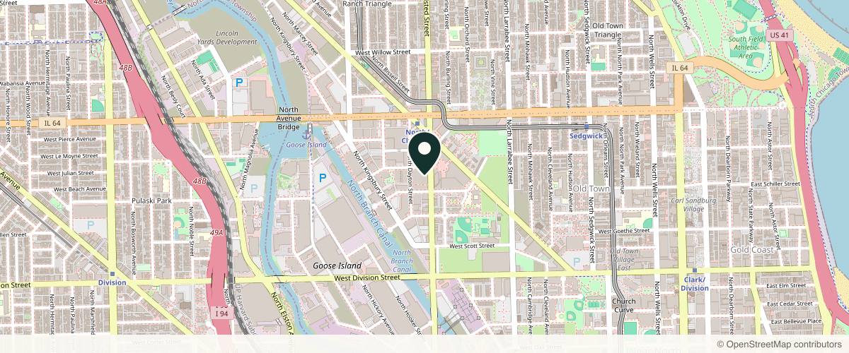 Map showing the exact location of Nima Skin Institute at 1460 N Halsted St Unit 505, Chicago, IL 60642