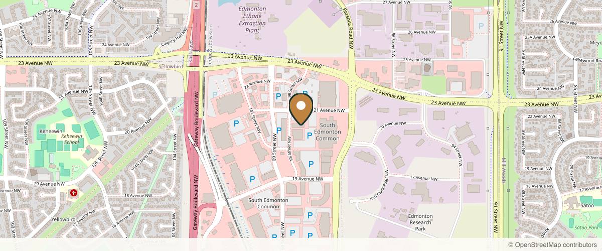 Map showing the exact location of Nisa Medi Spa at 2059 98 St NW, Edmonton, AB T6N 1K2, Canada