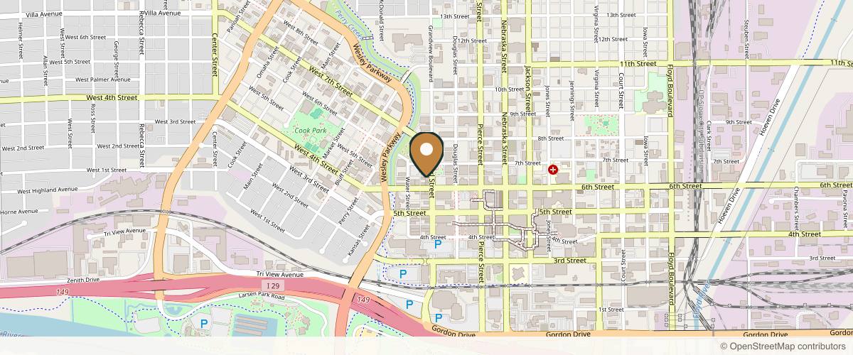 Map showing the exact location of No Filter Aesthetics at 611 Pearl St, Sioux City, IA 51101, USA