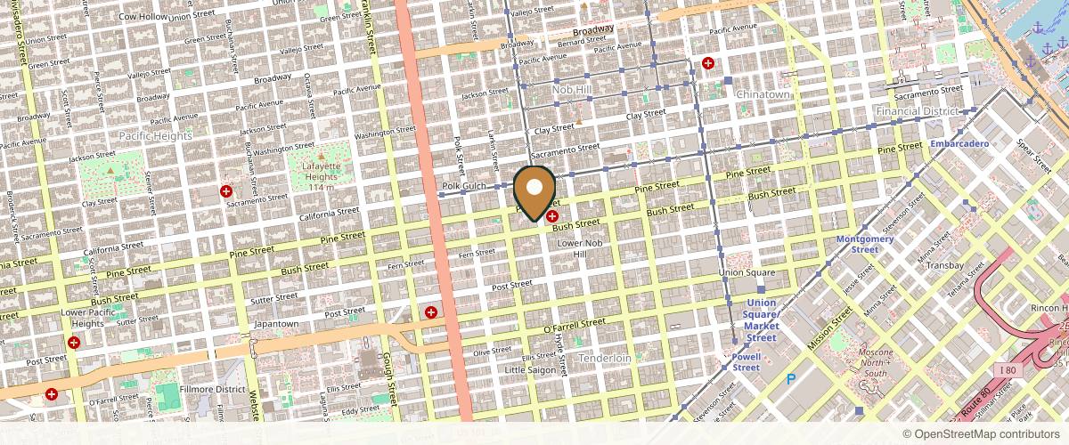 Map showing the exact location of Nob Hill Aesthetics | Medical Spa at 909 Hyde St UNIT 415, San Francisco, CA 94109, USA