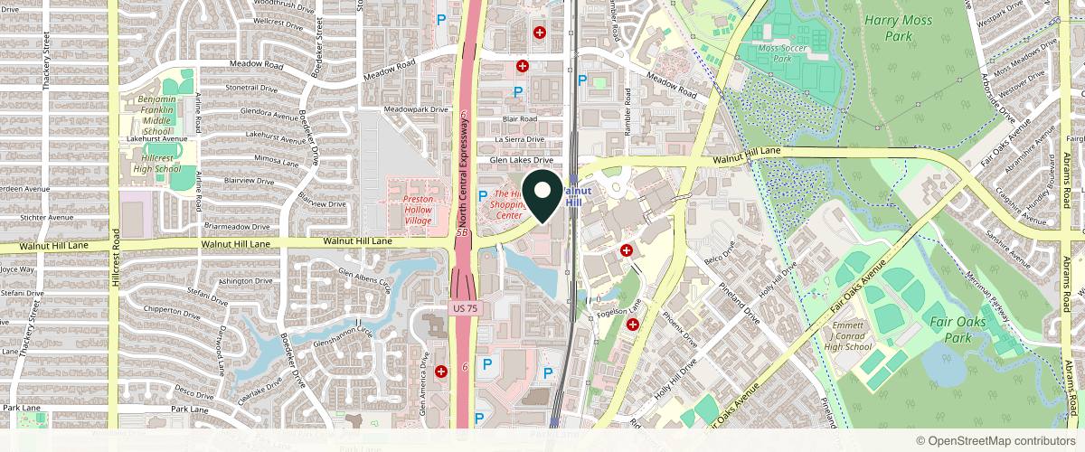 Map showing the exact location of North Dallas Dermatology Associates at 8144 Walnut Hill Ln Ste 1300, Dallas, TX 75231