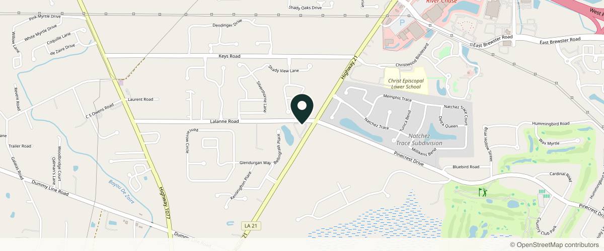 Map showing the exact location of Northshore Dermatology- Madisonville at 393 LA-21, Madisonville, LA 70447, USA