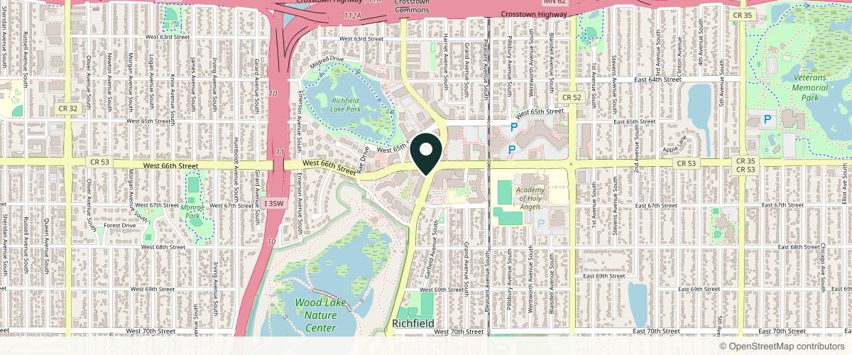 Map showing the exact location of Nostalgia Aesthetics at 6600 Lyndale Ave S Suite 130, Richfield, MN 55423, USA