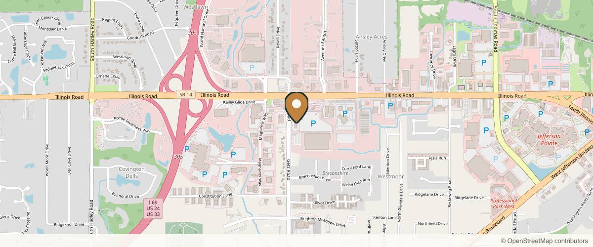 Map showing the exact location of NoSweat Fort Wayne at 1355 Getz Rd Ste c, Fort Wayne, IN 46804, USA