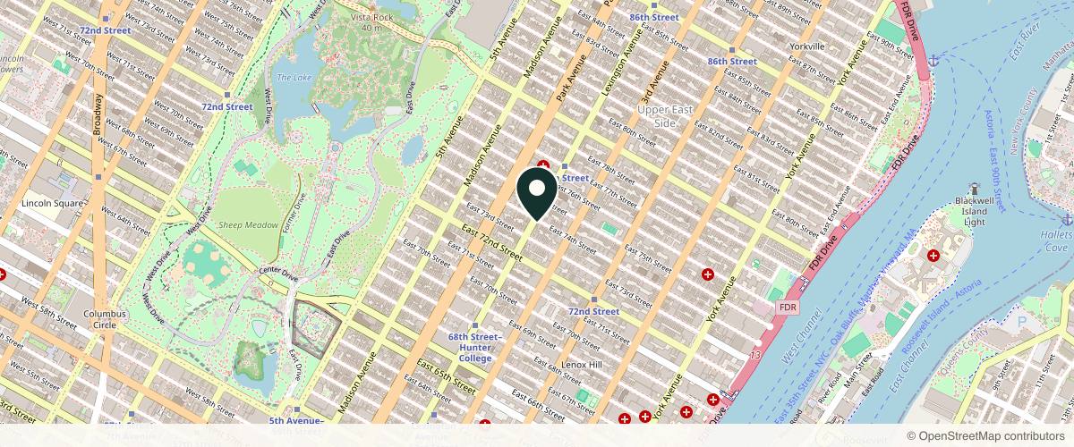 Map showing the exact location of notJustLips New York at 144 E 74th St 2nd Floor, New York, NY 10021, USA