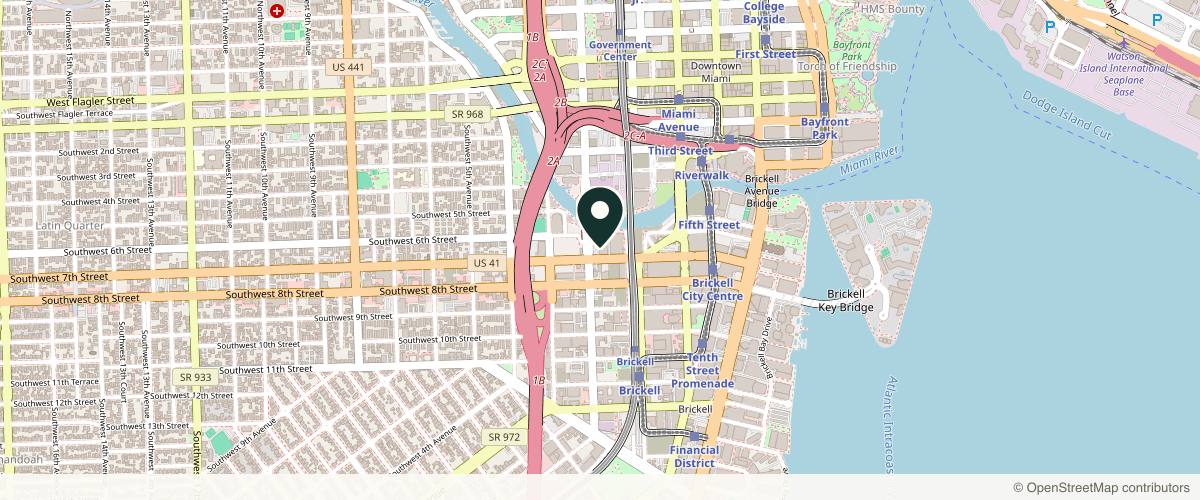 Map showing the exact location of NOVA Clinic London at 175 SW 7th St, Miami, FL 33130, USA