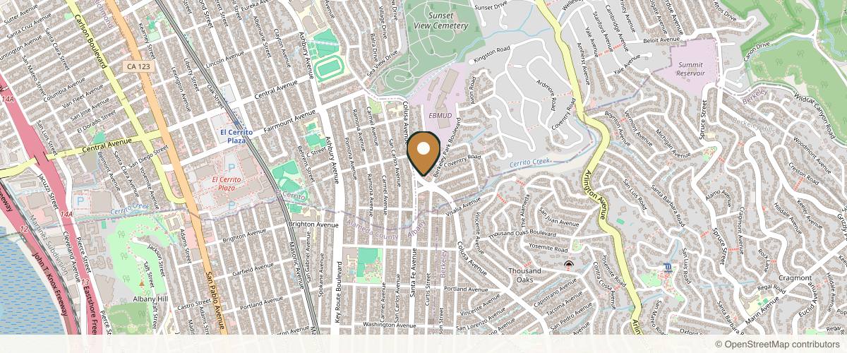 Map showing the exact location of Nubo Med Spa and Wellness at 379 Colusa Ave, Berkeley, CA 94707, USA