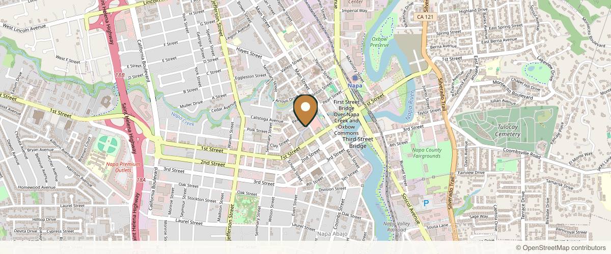 Map showing the exact location of Nude Medical Aesthetics at 1300 1st St Ste 252, Napa, CA 94558, USA