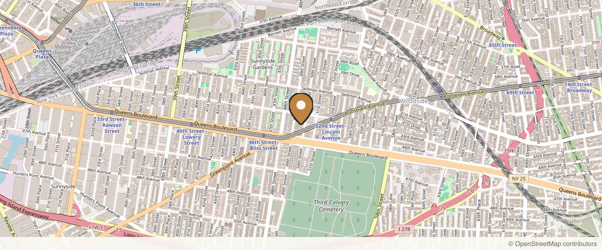 Map showing the exact location of Nuo Advance Aesthetic at 43-22 50th St, Woodside, NY 11377, USA