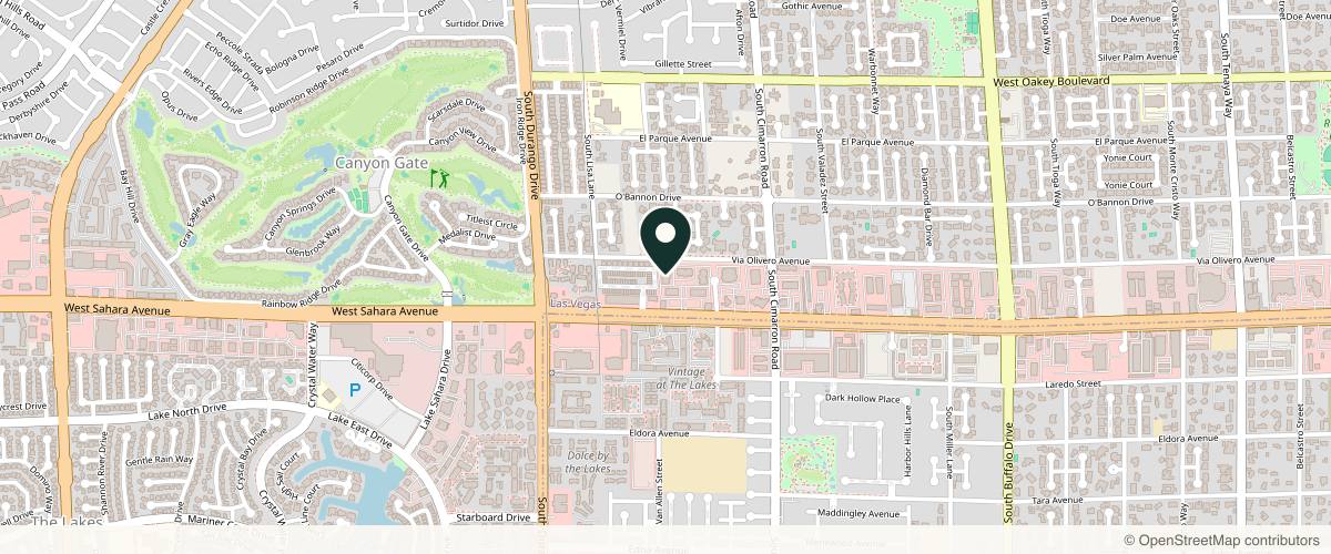 Map showing the exact location of Nursie Cosmetics & Aesthetics Wellness Center at 8360 W Sahara Ave #220, Las Vegas, NV 89117, USA