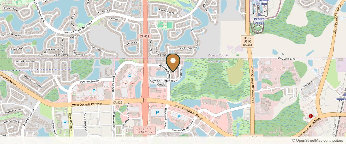 Map showing the exact location of NuVa Wellness & Spa/ Botox/ Fillers/ Weight Loss/ Lasers/ Facelifts/ Hormone/ IV/ Injections at 3218 Hillsdale Ln, Kissimmee, FL 34741, USA