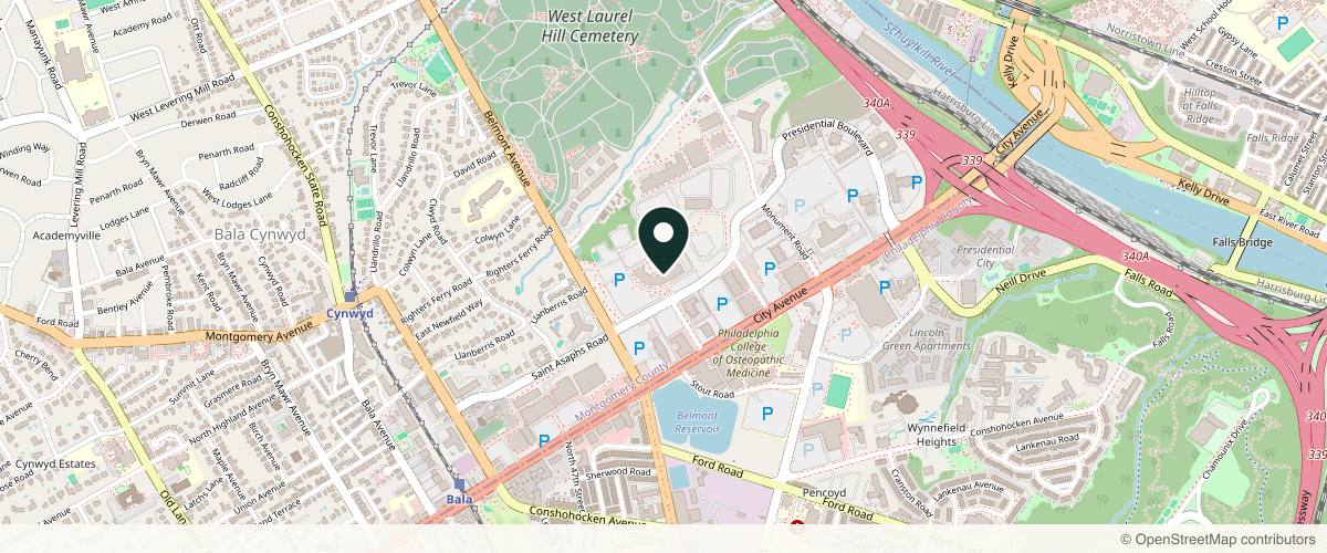 Map showing the exact location of Nuvera medspa: Sculpt. lift. glow at 231 St Asaphs Ave, Bala Plaza Ste 629 1, Bala Cynwyd, PA 19004, USA