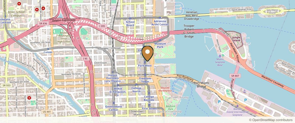 Map showing the exact location of NuYou Medical Aesthetics at 888 Biscayne Blvd Ste 505, Room 532, Miami, FL 33132, USA
