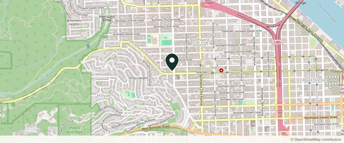 Map showing the exact location of NW Dermatology Institute at 2525 NW Lovejoy St Ste 400, Portland, OR 97210