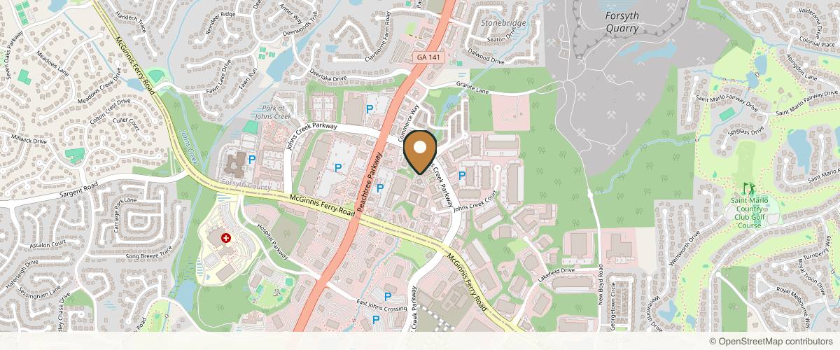 Map showing the exact location of Nyah Med Spa at 4060 Johns Creek Pkwy, Suwanee, GA 30024, USA