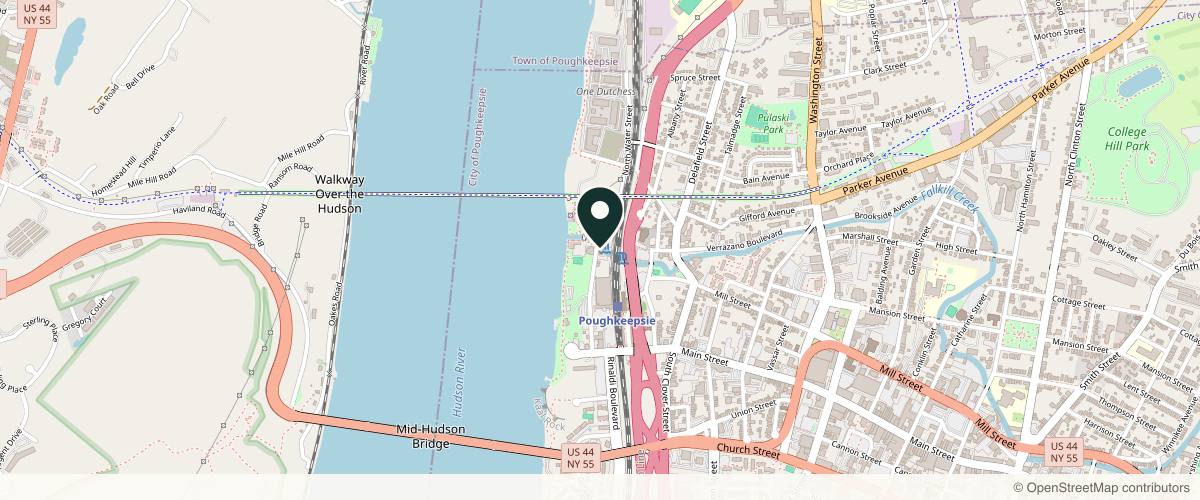 Map showing the exact location of NYFACEMD / Oasis Medispa at 82 N Water St, Poughkeepsie, NY 12601, USA
