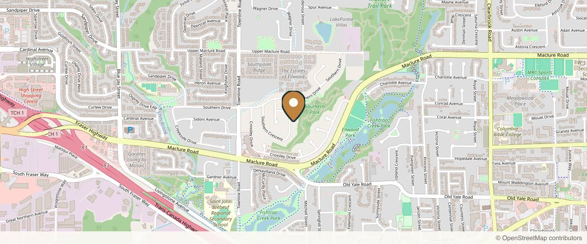 Map showing the exact location of Oasis Laser Hair Removal + Med Spa at 2991 Southern Crescent, Abbotsford, BC V2T 5H7, Canada