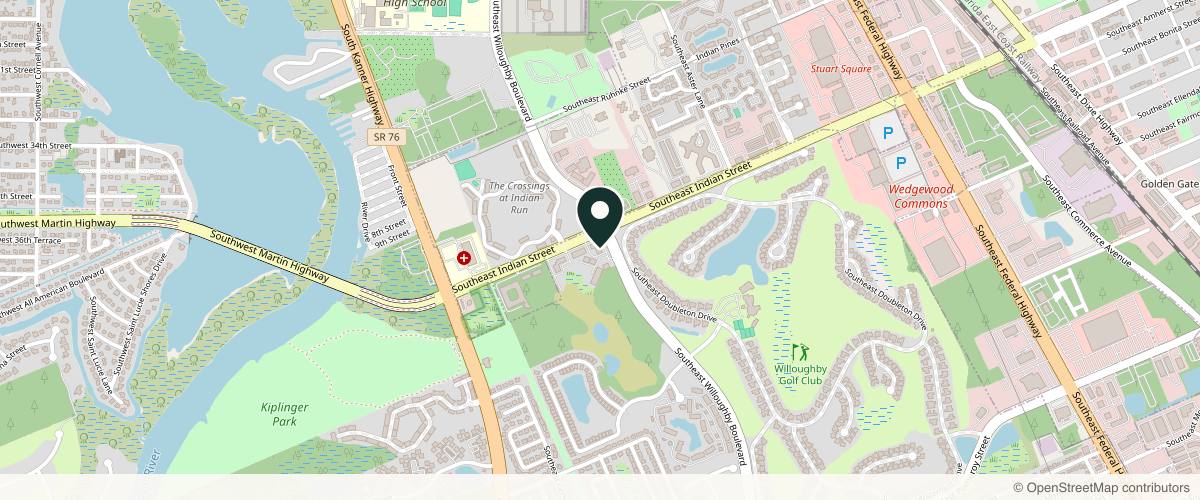 Map showing the exact location of Oasis Med Spa at 990 SE Indian St, Stuart, FL 34997, USA