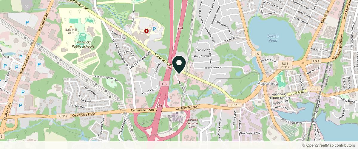 Map showing the exact location of Oceanside Medical Aesthetics and Wellness at 300 Toll Gate Rd SUITE 203-205, Warwick, RI 02886, USA