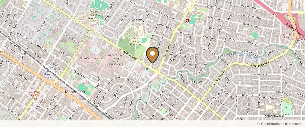 Map showing the exact location of OG Aesthetics at 120 Santa Margarita Ave a, Menlo Park, CA 94025, USA