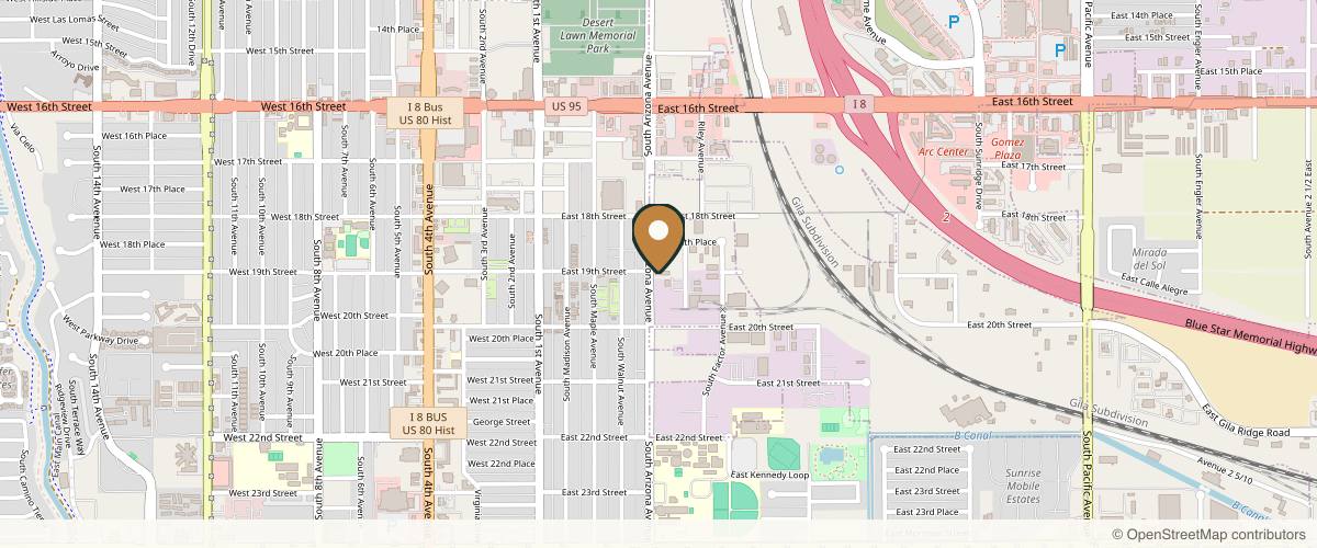 Map showing the exact location of Oh Aesthetics Medical Spa and Wellness at 1929 S Arizona Ave #3, Yuma, AZ 85364, USA