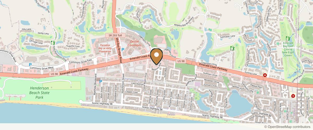 Map showing the exact location of Om Relaxation Spa, Massage Destin at 151 Regions Way Ste 3C, Destin, FL 32541, USA