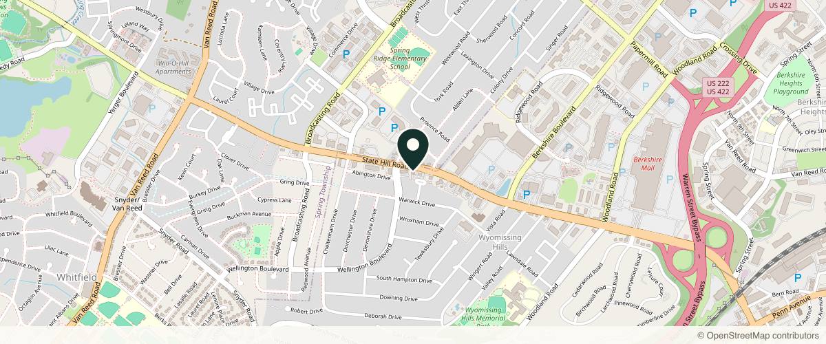 Map showing the exact location of OMNIA Integrative Health & MedSpa at 5 Bristol Ct, Reading, PA 19610, USA
