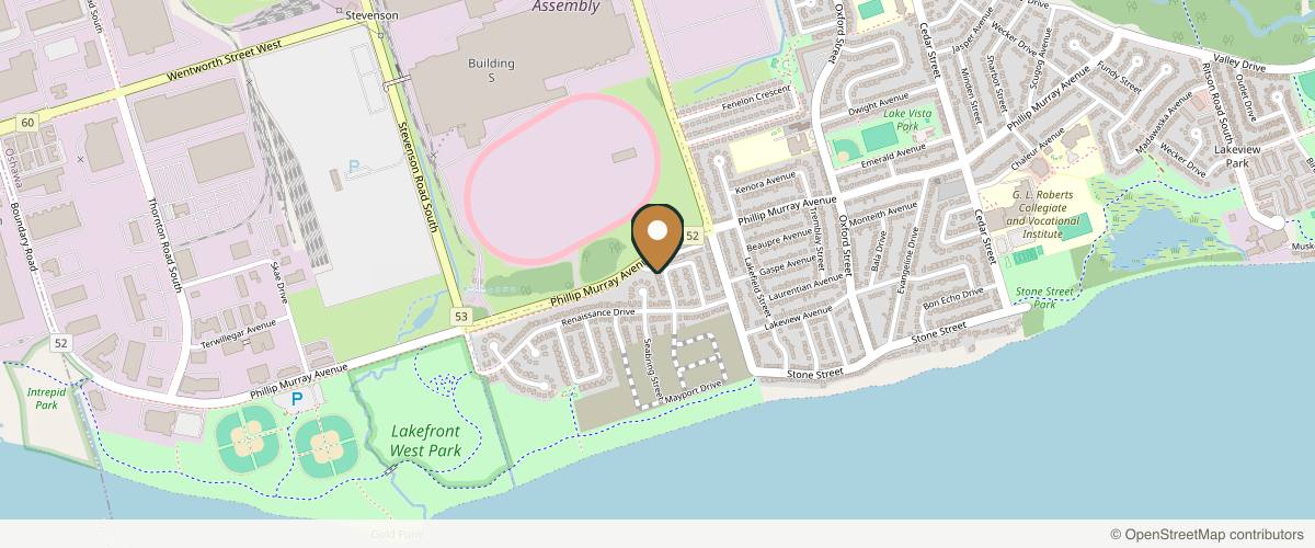 Map showing the exact location of On The Spot Beauty Bar at 1327 Charter Crescent, Oshawa, ON L1J 8K9, Canada
