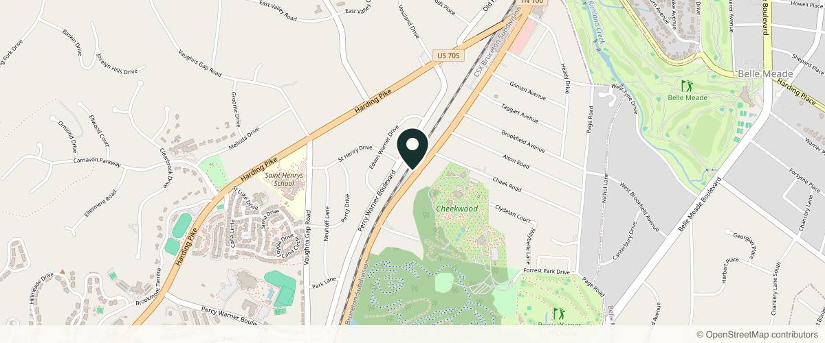 Map showing the exact location of Ona Skincare Belle Meade at 6592 TN-100 #1, Nashville, TN 37205, USA