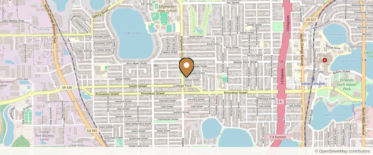 Map showing the exact location of One Aesthetics at 649 Vassar St, Orlando, FL 32804, USA