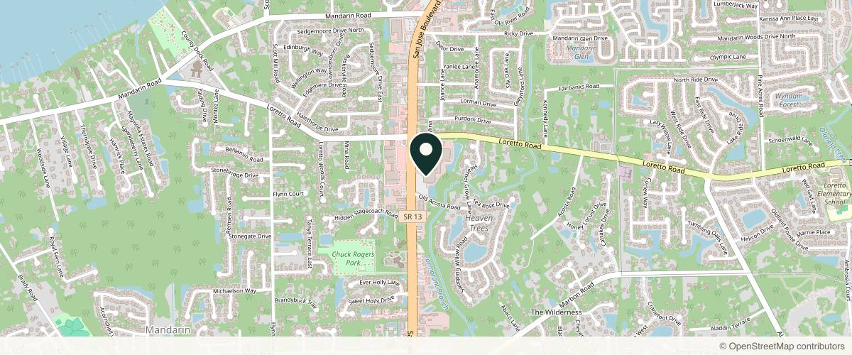 Map showing the exact location of One Dermatology at 210, 11705 San Jose Blvd, Jacksonville, FL 32223