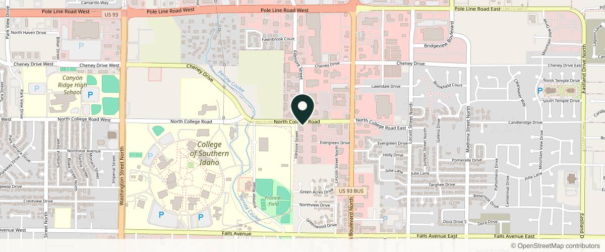 Map showing the exact location of Onyx Medspa and Laser Clinic at 706 N College Rd Ste D, Twin Falls, ID 83301, USA
