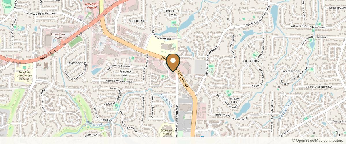 Map showing the exact location of OPAL Aesthetics - East Cobb at 1121 Johnson Ferry Rd Suite 400, Marietta, GA 30068, USA