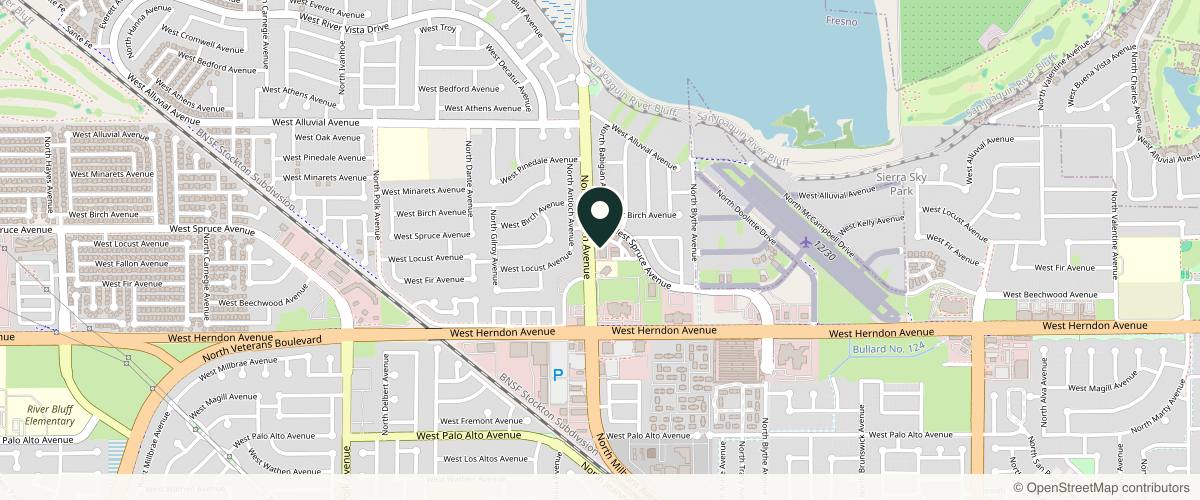 Map showing the exact location of Optimal Medical Group at 7206 N Milburn Ave #106, Fresno, CA 93722, USA
