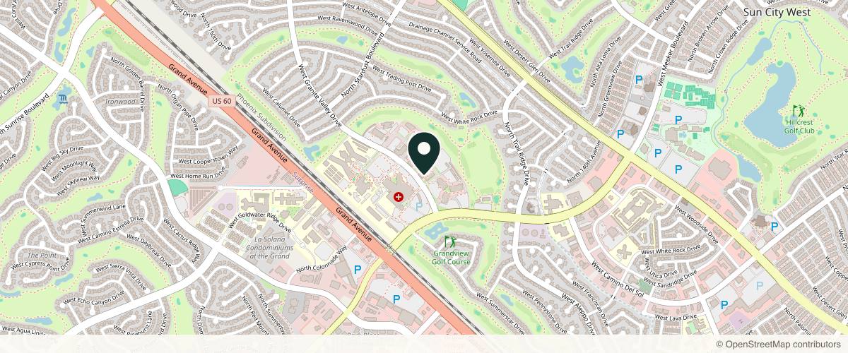Map showing the exact location of Optimal Weight and Wellness MedSpa at 14300 W Granite Valley Dr Ste B5, Sun City West, AZ 85375, USA