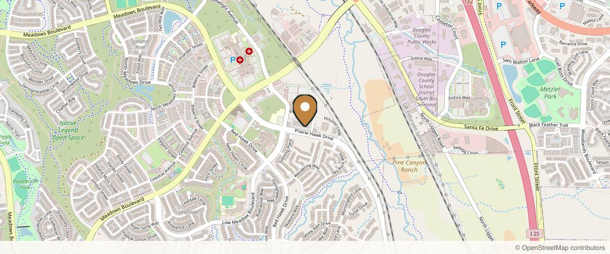 Map showing the exact location of Orchard Med Spa at 3740 Dacoro Ln Ste 125, Castle Rock, CO 80109, USA
