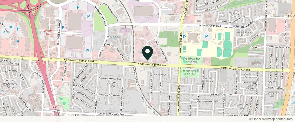 Map showing the exact location of Orchid Aesthetics & Wellness at 716 NW Commerce Dr, Lee's Summit, MO 64086, USA