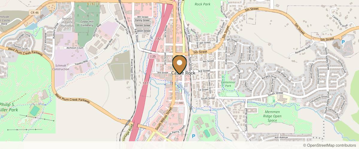 Map showing the exact location of Orenda MedSpa at 376 Third St, Castle Rock, CO 80104, USA