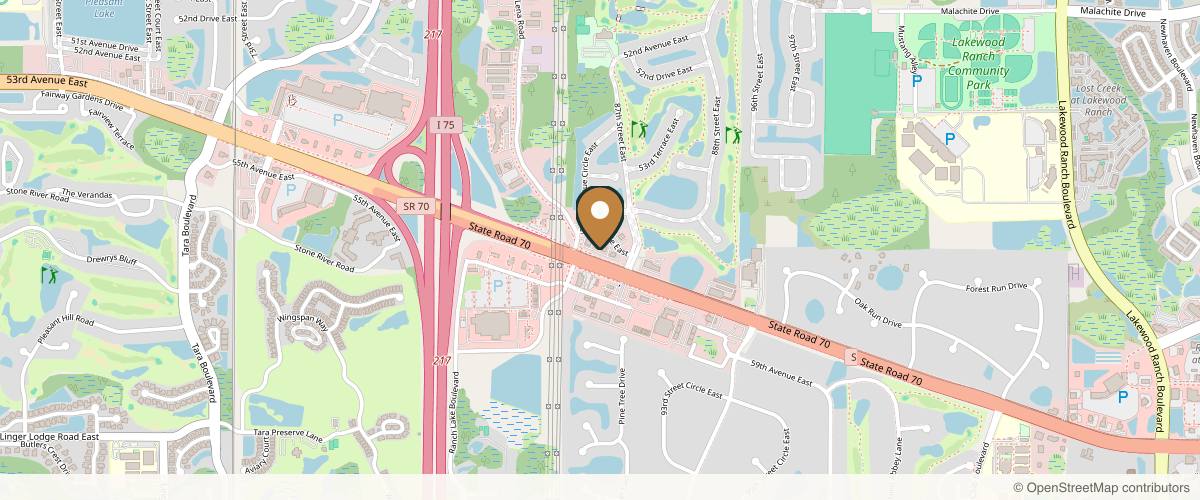Map showing the exact location of Organic Skin & Body Spa Medical Aesthetics at 8523 State Road 70 E, Bradenton, FL 34211, USA