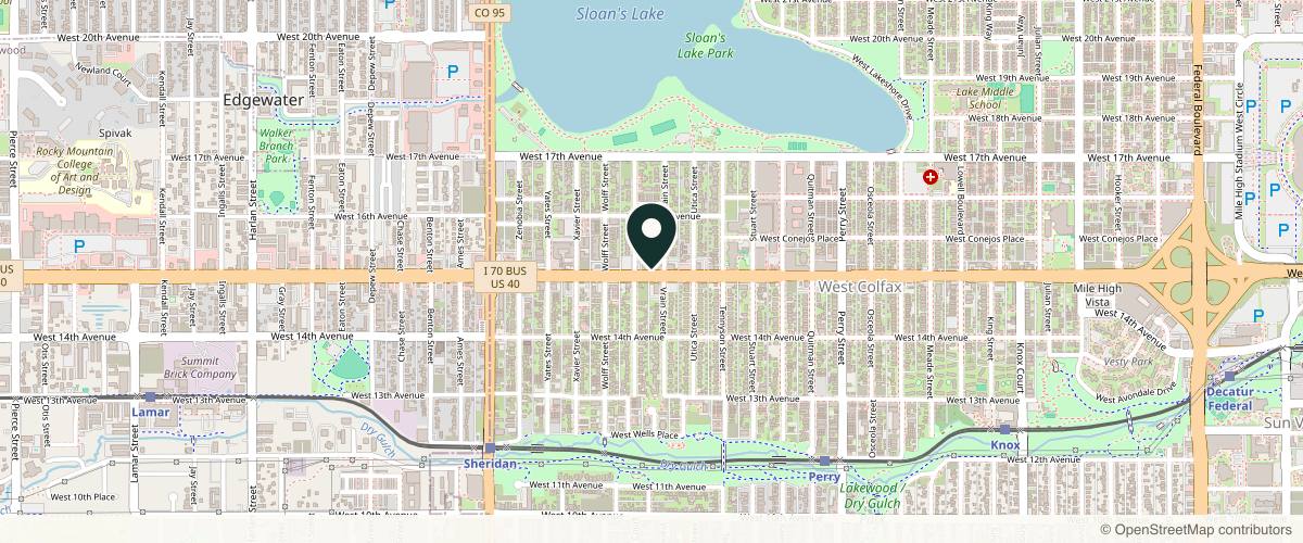 Map showing the exact location of Original Glam at 4635 W Colfax Ave Ste 120, Denver, CO 80204, USA