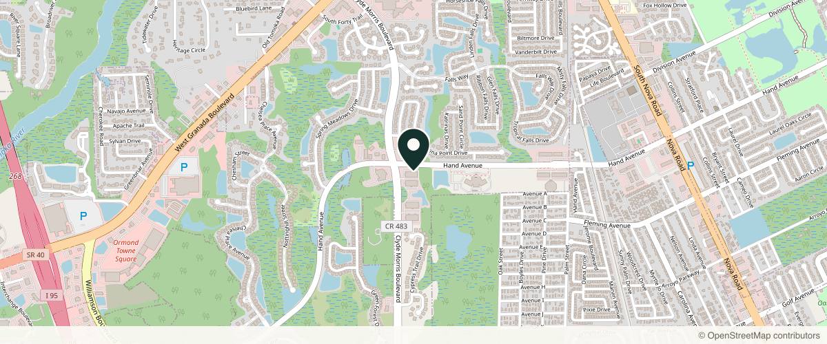 Map showing the exact location of Ormond Beach Dermatology and Aesthetics Center at 305 Clyde Morris Blvd #150, Ormond Beach, FL 32174, USA
